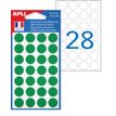 Apli Agipa - Adhesivo de decoración - círculo - 1,5 cm de diámetro - 6 hojas - verde - permanente (paquete de 168)