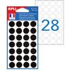 Apli Agipa - Adhesivo de decoración - círculo - 1,5 cm de diámetro - 6 hojas - negro - permanente (paquete de 168)