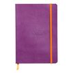 RHODIA Rhodiarama - Cuaderno - historial - A5 - 80 hojas / 160 páginas - papel marfil - reglado - cubierta púrpura - cuero sintético