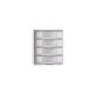 3219099811603-Module 4 tiroirs pour armoire à rideaux - hauteur 100 mm - gris-Avant-1