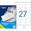 APLI-Agipa Etiquettes - Adhesivo permanente - blanco - 70 x 31 mm 2700 etiqueta(s) (100 hoja(s) x 27) etiquetas