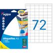 APLI PAPER - Adhesivo permanente - 127 micrones - blanco - 16 x 22 mm - 130 g/m² - 1152 etiqueta(s) (16 hoja(s) x 72) etiquetas