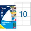 APLI-Agipa - Adhesivo permanente - blanco - 38.5 x 65 mm 160 etiqueta(s) (16 hoja(s) x 10) etiquetas