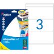 APLI-Agipa Etiquettes - Adhesivo permanente - blanco - 64 x 133 mm 48 etiqueta(s) (16 hoja(s) x 3) etiquetas