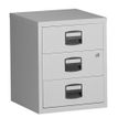 MT - Pedestal - móvil - 3 cajones - metal - gris claro