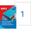 APLI-Agipa - Adhesivo permanente - transparente - A4 (210 x 297 mm) 20 etiqueta(s) (20 hoja(s) x 1) etiquetas