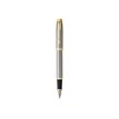 3501179316499-Parker IM - Stylo plume métal brossé - pointe fine-Avant-2