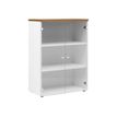2012349338100-Rangement mi-hauteur YES ! - L80 x H109 x P42 - 2 portes vitrées - Merisier-Angle gauche-0