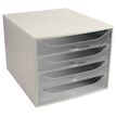Exacompta Classic ECOBOX - Armario de cajones - 4 cajones - para A4 - blanco, cristal