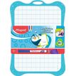 0400002585008-Maped - Kit ardoise blanche avec des motifs grille bleue - avec feutre et effaceur  - grands carreaux (se--0