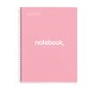 8422593460566-Notebook Emotions, couverture rigide, A4, quadrillage 5x5 mm, 80 feuilles de 1 couleur,Miquelrius, Rose--0