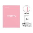 8422593460566-Notebook Emotions, couverture rigide, A4, quadrillage 5x5 mm, 80 feuilles de 1 couleur,Miquelrius, Rose--1