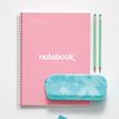 8422593460566-Notebook Emotions, couverture rigide, A4, quadrillage 5x5 mm, 80 feuilles de 1 couleur,Miquelrius, Rose--2