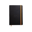 RHODIA Rhodiarama - Cuaderno - A5 - 96 hojas / 192 páginas - papel marfil - liso - black cover with orange closure - cuero sintético