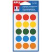 APLI kids - Etiqueta autoadhesiva - azul, amarillo, rojo, verde, naranja (paquete de 90)