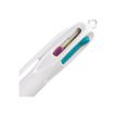 3086123249929-BIC 4 Couleurs Grip - Stylo bille 4 couleurs - permanent - rose, turquoise, pourpre, vert citron - encre à huile - 1 mm - moy-P_300043782_3-2