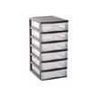 3234534166124-Fast Standard - Tour de rangement 6 tiroirs - noir/transparent-Angle gauche-0