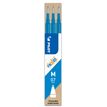 Pilot FriXion Ball - Relleno - no permanente - celeste - tinta de gel termosensible - 0.7 mm - medio (paquete de 3)