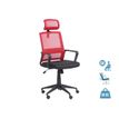 OfficePro LIBERTY 02 - Silla - reposabrazos - inclinación - giratorio - tejido, malla - negro, rojo