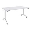 Burocean Réunion - Flip top table - móvil - rectangular - blanco perla - blanco base