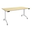 Burocean Réunion - Flip top table - móvil - rectangular - arce - blanco base