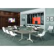 3253310160316-Table de réunion abattantes - L160 x P80 cm - pied blanc - plateau imitation hêtre-P_400001672_5-1