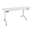 Burocean Réunion - Flip top table - móvil - rectangular with rounded side (right) - blanco perla - blanco base