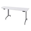 Burocean Réunion - Flip top table - móvil - rectangular with rounded side (left) - blanco perla - aluminio base