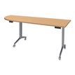 Burocean Réunion - Flip top table - móvil - rectangular with rounded side (left) - verde haya - aluminio base
