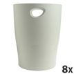 Exacompta ECOBIN Classic Office - Cesto de basura - 15 L - asas - polipropileno (PP) - gris - paquete de 8