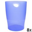 Exacompta Classic Linicolor ECOBIN - Cesto de basura - 15 L - asas - polipropileno (PP) - translucent glossy blue - paquete de 8