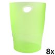 Exacompta Classic Linicolor ECOBIN - Cesto de basura - 15 L - asas - polipropileno (PP) - verde manzana translúcido - paquete de 8