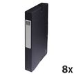 Exacompta Exabox - Archivo de caja - ancho de la espina: 40 mm - para A4 - capacidad: 350 hojas - negro moteado (paquete de 8)