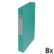 Exacompta Exabox - Archivo de caja - ancho de la espina: 40 mm - para A4 - capacidad: 350 hojas - verde moteado (paquete de 8)