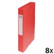 Exacompta Exabox - Archivo de caja - ancho de la espina: 40 mm - para A4 - capacidad: 350 hojas - rojo moteado (paquete de 8)