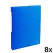Exacompta Exabox - Archivo de caja - ancho de la espina: 25 mm - para A4 - capacidad: 200 hojas - azul moteado (paquete de 8)