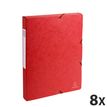 Exacompta Exabox - Archivo de caja - ancho de la espina: 25 mm - para A4 - capacidad: 200 hojas - rojo moteado (paquete de 8)
