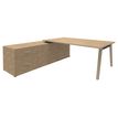 Burocean Woody Manager - Escritorio - forma de L (izquierdo) - roble claro - carbón base