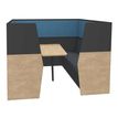 Burocean IN'TEAM - Acoustic booth - 6 seats - tejido, MDF, melamine coated particle board, wool fabric, combustion modified high resilience foam (CMHR), melamine foam - azul moteado
