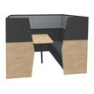 Burocean IN'TEAM - Acoustic booth - 6 seats - tejido, MDF, melamine coated particle board, wool fabric, combustion modified high resilience foam (CMHR), melamine foam - gris jaspeado