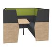 Burocean IN'TEAM - Acoustic booth - 6 seats - tejido, MDF, melamine coated particle board, wool fabric, combustion modified high resilience foam (CMHR), melamine foam - carthusian green