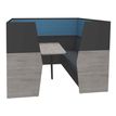 Burocean IN'TEAM - Acoustic booth - 6 seats - tejido, MDF, melamine coated particle board, wool fabric, combustion modified high resilience foam (CMHR), melamine foam - azul moteado