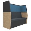 Burocean IN'TEAM - Banquette bench - 3 asientos - tejido, melamine coated particle board, wool fabric, combustion modified high resilience foam (CMHR), melamine foam - azul moteado