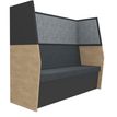 Burocean IN'TEAM - Banquette bench - 3 asientos - tejido, melamine coated particle board, wool fabric, combustion modified high resilience foam (CMHR), melamine foam - gris jaspeado