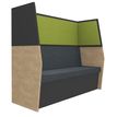 Burocean IN'TEAM - Banquette bench - 3 asientos - tejido, melamine coated particle board, wool fabric, combustion modified high resilience foam (CMHR), melamine foam - carthusian green