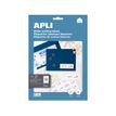 APLI Home - Adhesivo permanente - blanco - 105 x 37 mm 160 etiqueta(s) (10 hoja(s) x 16) fichero con eurotaladro - etiquetas