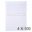 Exacompta SUPER - Carpata archivadora - para A4 - capacidad: 80 hojas - blanco, transparente (paquete de 100)