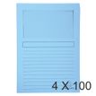 Exacompta SUPER - Carpata archivadora - para A4 - capacidad: 80 hojas - transparente, azul claro (paquete de 100)