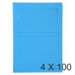 Exacompta SUPER - Carpata archivadora - para A4 - capacidad: 80 hojas - transparente, azul brillante (paquete de 100)