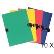Exacompta - Carpeta de una solapa - ampliable - ancho de la espina: 130 mm - para A4 - capacidad: 1000 hojas - colores variados, tintado (paquete de 10)